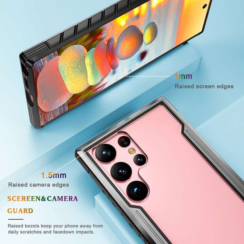 For Samsung Galaxy S23 Ultra 5G iPAKY Thunder Series Aluminum Frame + TPU Bumper + Clear PC Shock...