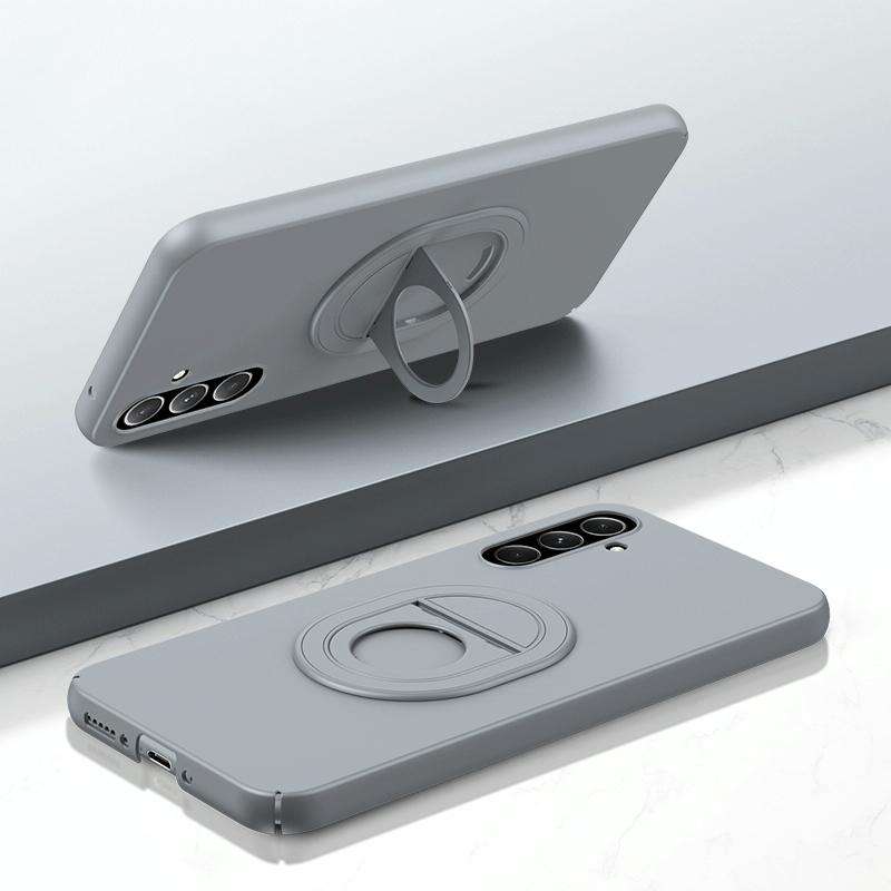 For Samsung Galaxy A34 Magsafe Hidden Fold Holder Full Coverage Shockproof Phone Case(Grey)