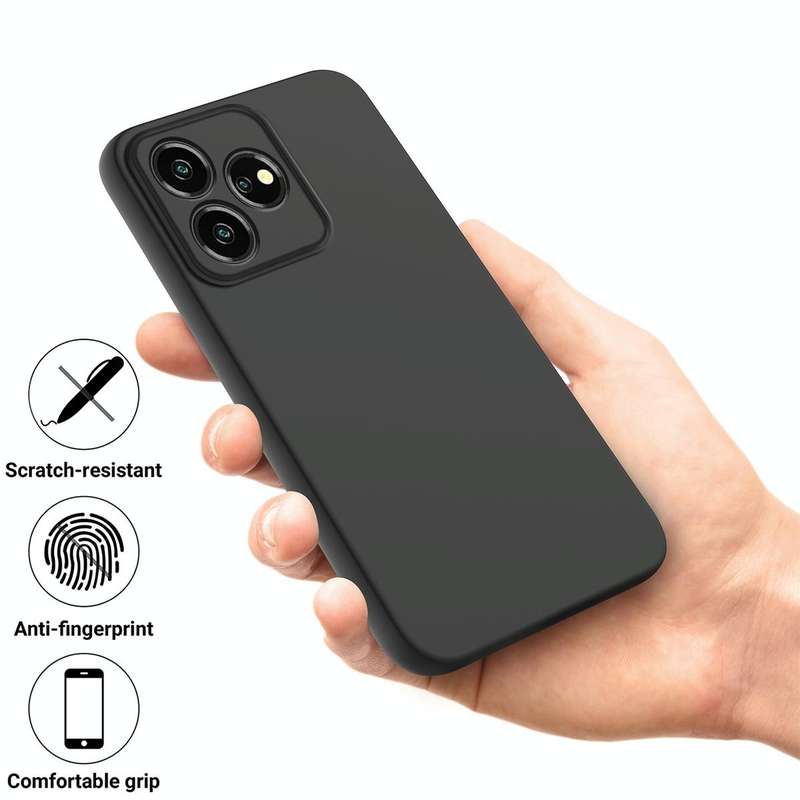 For ZTE Blade V50 Design 4G Pure Color Liquid Silicone Shockproof Phone Case(Black)