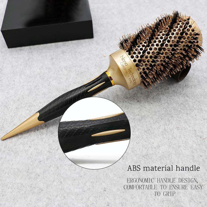 43mm Twill Boar Bristles Curling Comb Ceramic Roller Comb