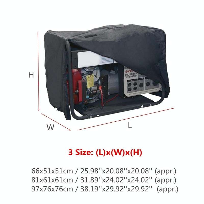 210D Oxford Cloth Generator Waterproof and Dustproof Protective Cover, Size:97x76x76cm(Black)