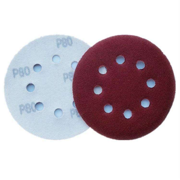 100 PCS 125MM Flocking Sandpaper 5 Inch 8 Hole Disc Sandpaper Self-adhesive Sandpaper, Grit:320 Mesh