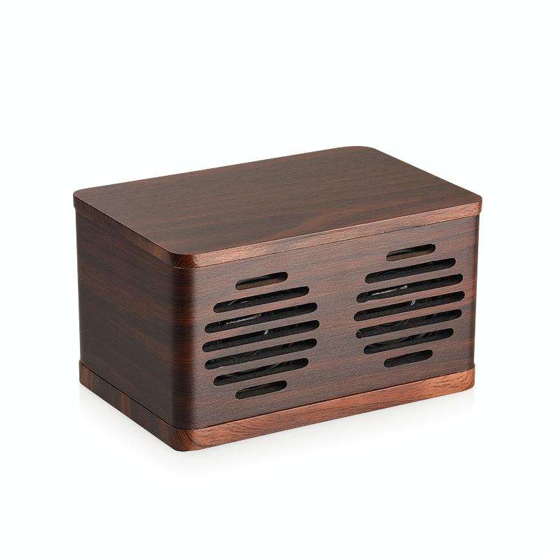 D70 QI Standard Subwoofer Wooden Bluetooth 4.2 Speaker, Support TF Card & 3.5mm AUX Brown