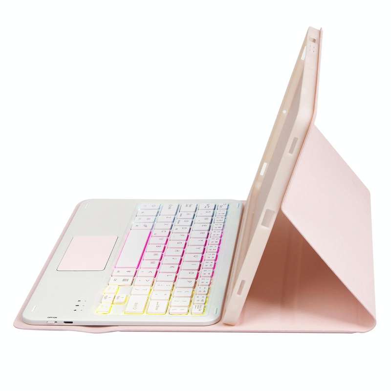 For Samsung Galaxy Tab S6 Lite A610B-AS Candy Color Backlight Bluetooth Keyboard Leather Tablet C...