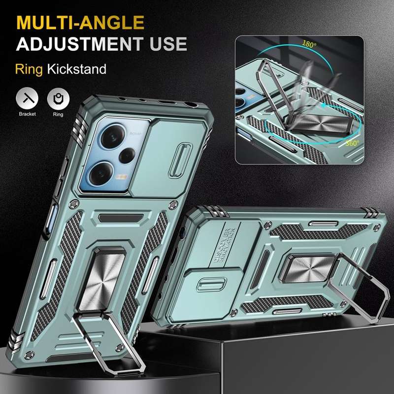 For Xiaomi Redmi Note 12 Pro 5G Global Armor PC + TPU Camera Shield Phone Case(Alpine Green)