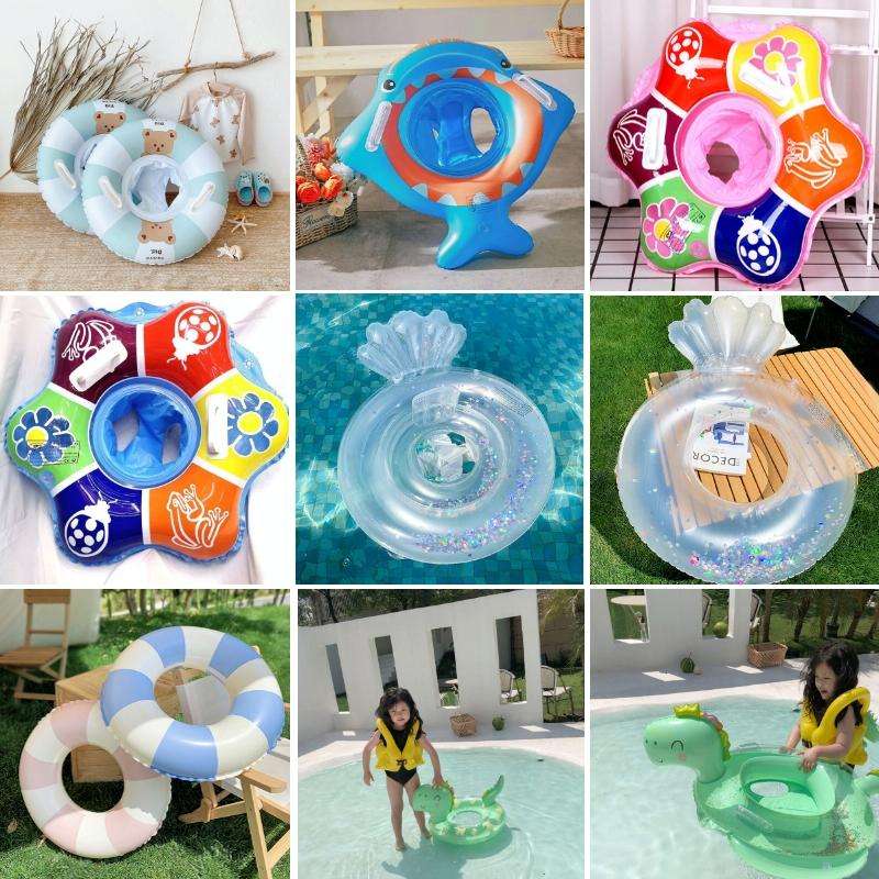 Children Adult Cartoon Inflatable Swimming Ring, Pattern: Sequin Silver Fish Tail Lap