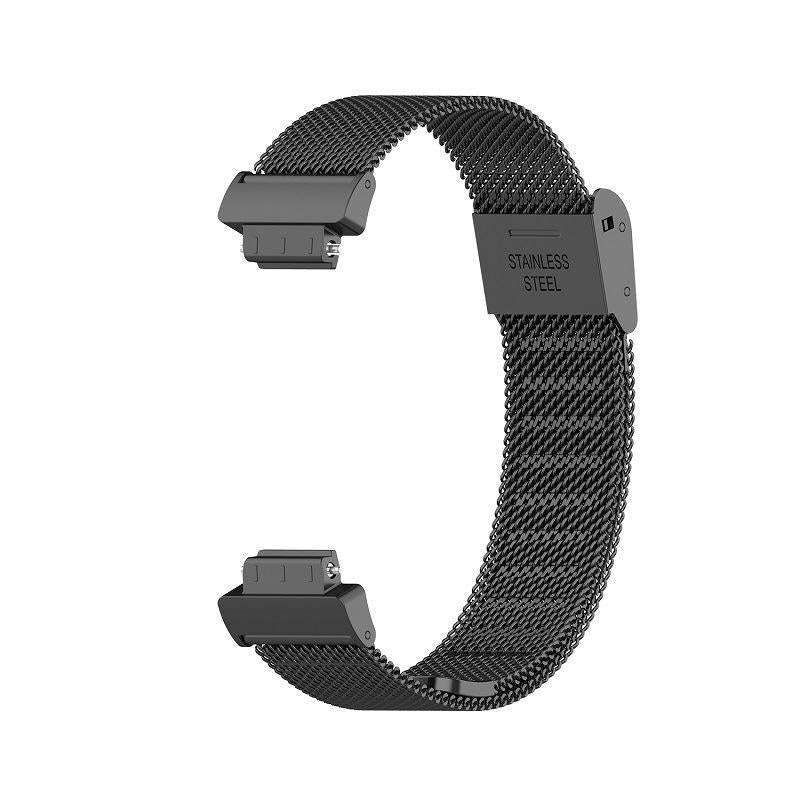 For Fitbit Inspire 3 Buckle Fine Mesh Stainless Ssteel Watch Band(Black)