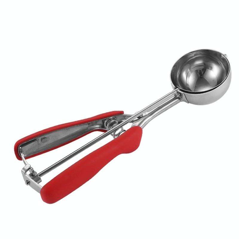 304 Stainless Steel Silicone Handle Ice Cream Scoop, Diameter 6cm