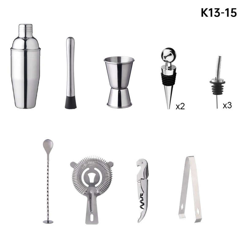 Bamboo and Wood Rack Bartending Tool Set, Spec: K13-15