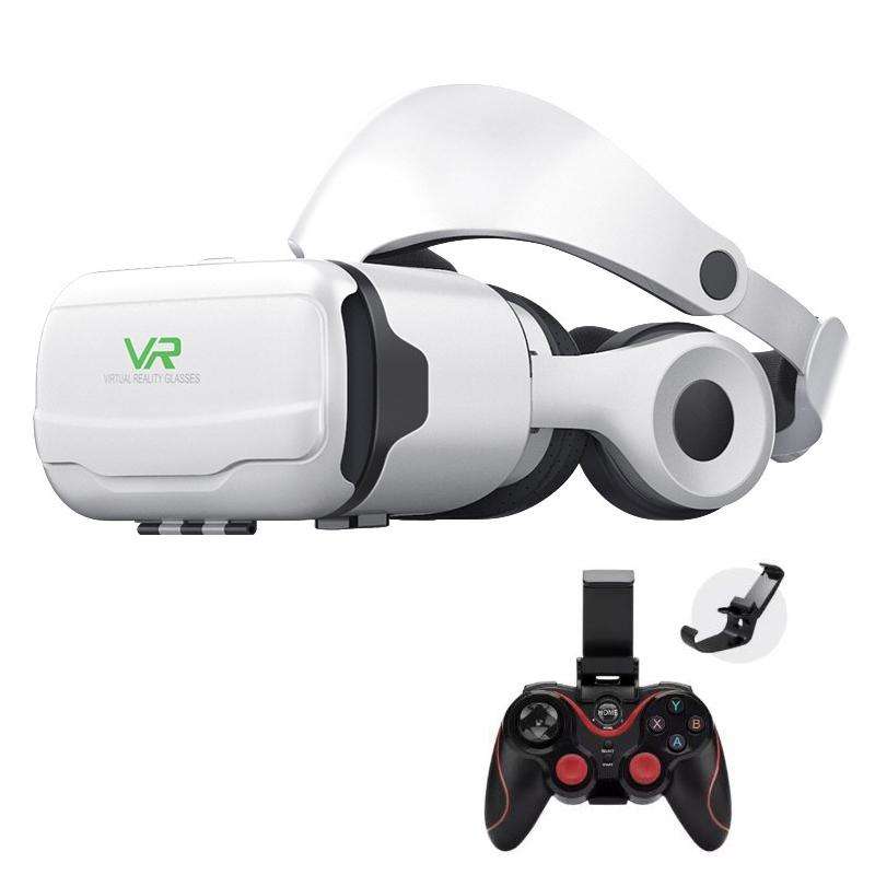 VR SHINECON G02EF+S6 Bluetooth Handle Mobile Phone 3D Virtual Reality VR Game Helmet Glasses With...