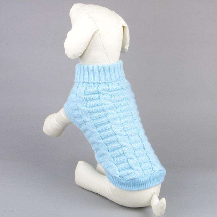 High-elastic Solid Color Dog Sweater Teddy Dog Clothes, Size:M(Blue)