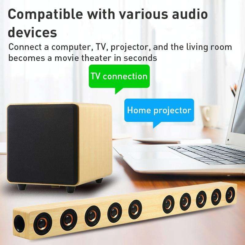 D90 Home Theater Audio Echo Wall Soundbar Subwoofer Bluetooth Audio(Brown)