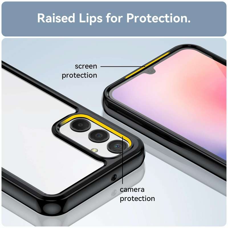 For Samsung Galaxy A24 4G Colorful Series Acrylic + TPU Phone Case(Black)