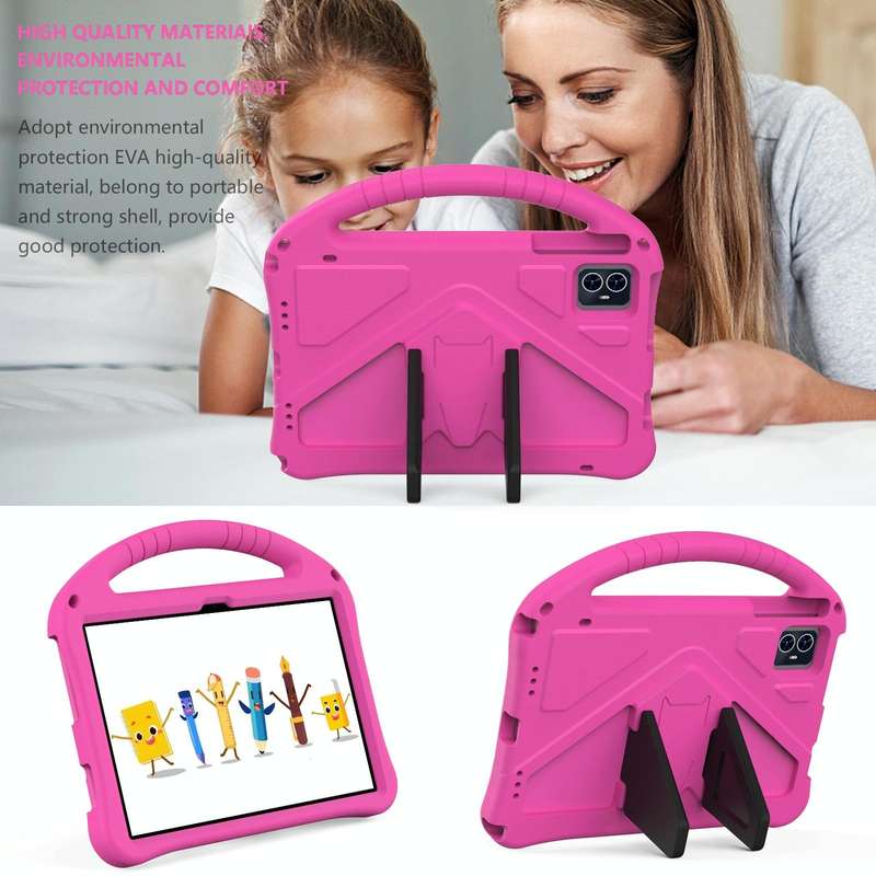For Blackview Tab 80 10.1 2023 EVA Shockproof Tablet Case with Holder(Rose Red)