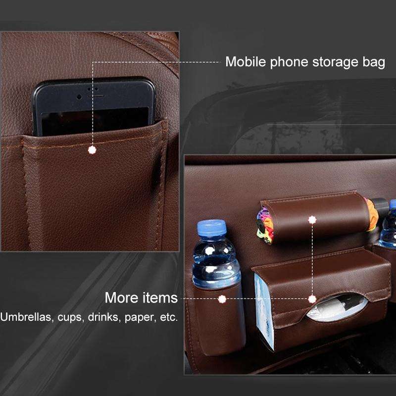 Multifunction Car Seat Pockets Folding Storage Bag (Coffee)