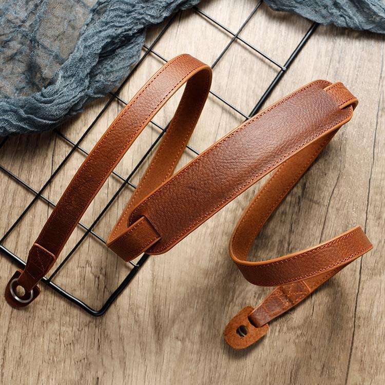 Outdoor Photography Cowhide Leather Camera Shoulder Hanging Neck Winding Strap, Spec: Pure Leathe...