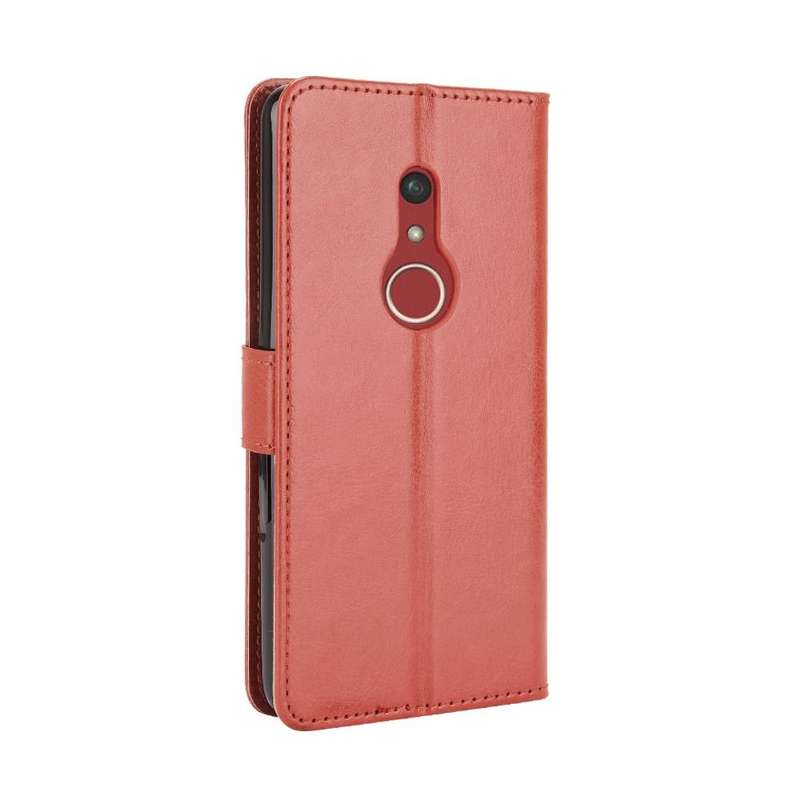 For Fujitsu Arrows Be4 Plus / F-41B Crazy Horse Texture Horizontal Flip Leather Case with Holder ...