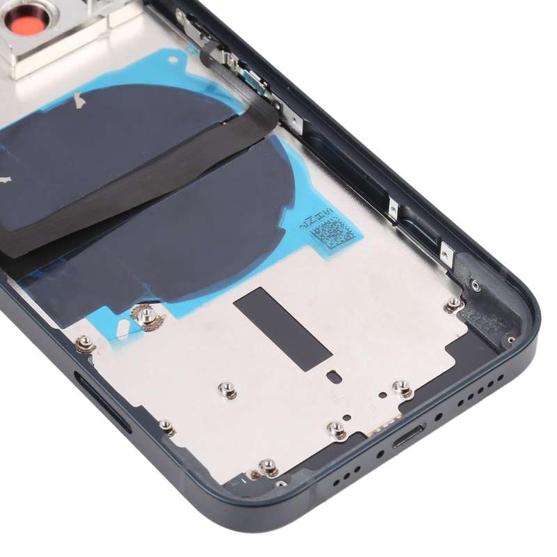 For iPhone 13 Battery Back Cover with Side Keys & Card Tray & Power + Volume Flex Cable & Wireles...