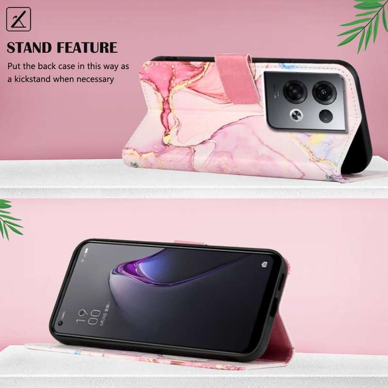 For OPPO Reno8 Pro+ PT003 Marble Pattern Flip Leather Phone Case(LS005)