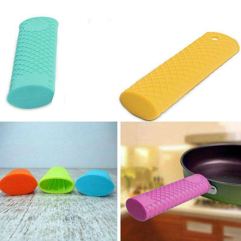 2 PCS Durable Thick Silicone Pot Handle Multicolor Thermal Insulation Sleeve Anti Skid Non Slip S...