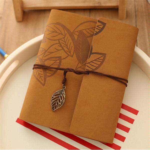 PU Leather Vintage Antique Kraft Paper Photo Albums(Khaki)