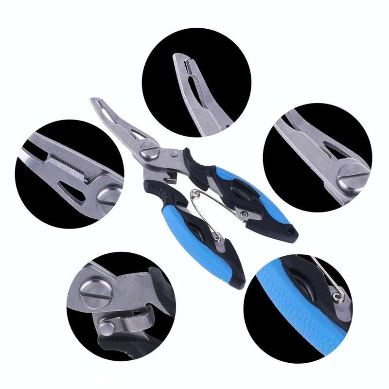 HENGJIA QT013 Multifunctional Stainless Steel Jaw Fishing Pliers Scissors Hook Removal Tool Line ...