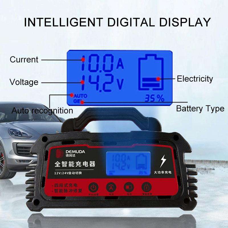 DEMUDA DC200 20A 12V / 24V Car Battery Charger Intelligent Pulse Repair Type Lead-acid Battery, P...
