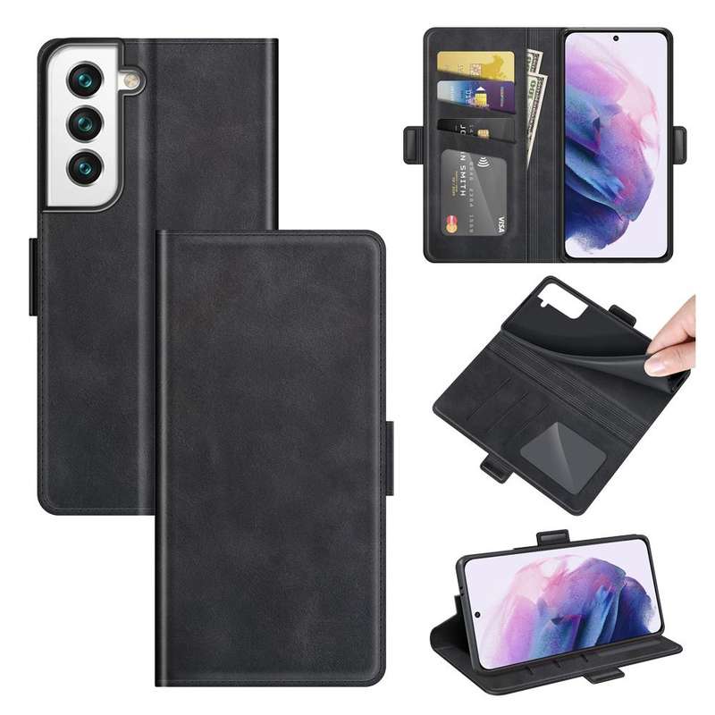 For Samsung Galaxy S22 5G Dual-side Magnetic Buckle Horizontal Flip Leather Case with Holder & Ca...