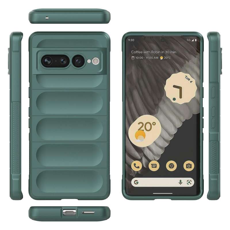 For Google Pixel 7 Pro Magic Shield TPU + Flannel Phone Case(Black)