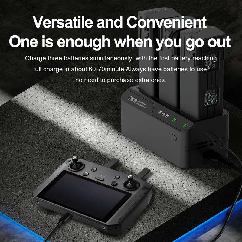 For DJI Mavic 3 Series LKTOP 200W 3-Channel Battery Charger EU Plug