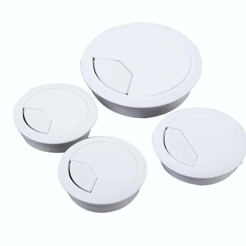 20 PCS ABS Plastic Round Cable Box Computer Desk Cable Hole Cover, Specification: 53mm (White)