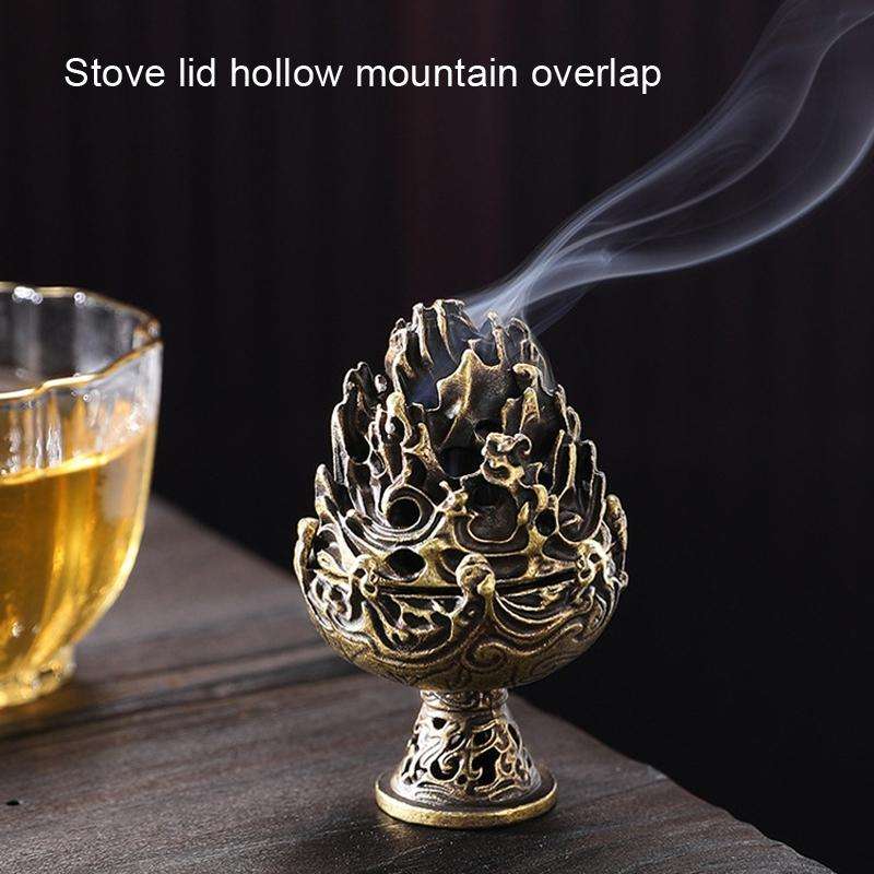 Vintage Indoor Incense Burner Copper Alloy Incense Burner Ornament, Size: Small Copper Color