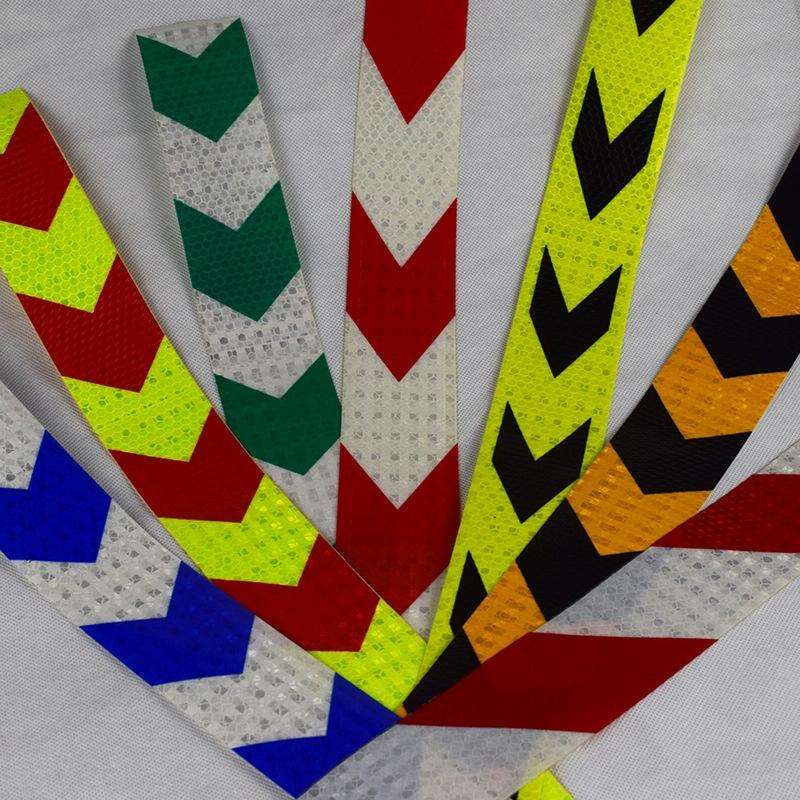 PVC Crystal Color Arrow Reflective Film Truck Honeycomb Guidelines Warning Tape Stickers 5cm x 25...