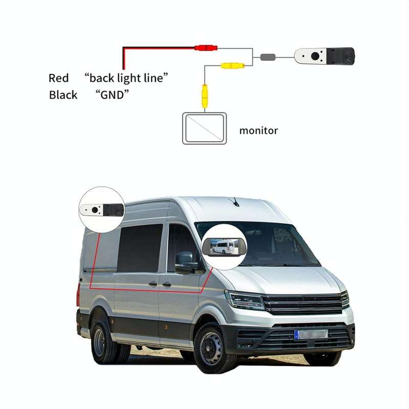 PZ475 Car Waterproof 170 Degree Brake Light View Camera for Volkswagen Crafter