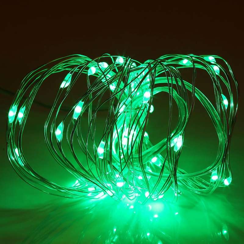 5m IP65 Waterproof Silver Blue Light Wire String Light, 50 LEDs SMD 0603 3x AA Batteries Box Fair...