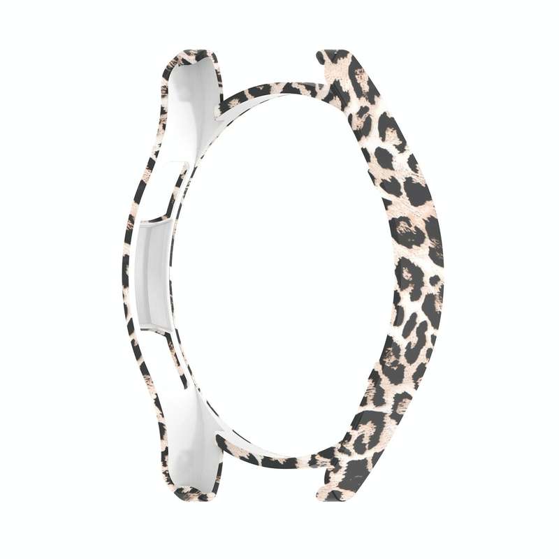 For Samsung Galaxy Watch4 Classic 46mm Half Coverage Hollowed PC Protective Case(Black Leopard Pr...