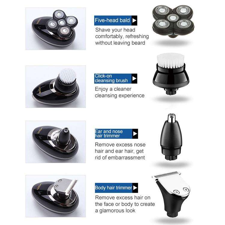 VGR V-302 5W 4 in 1 USB Multi-function Electric Shaver, Plug Type: EU Plug