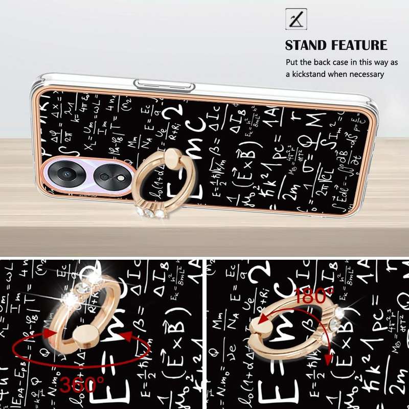 For OPPO A78 / A58 Electroplating Dual-side IMD Phone Case with Ring Holder(Equation)