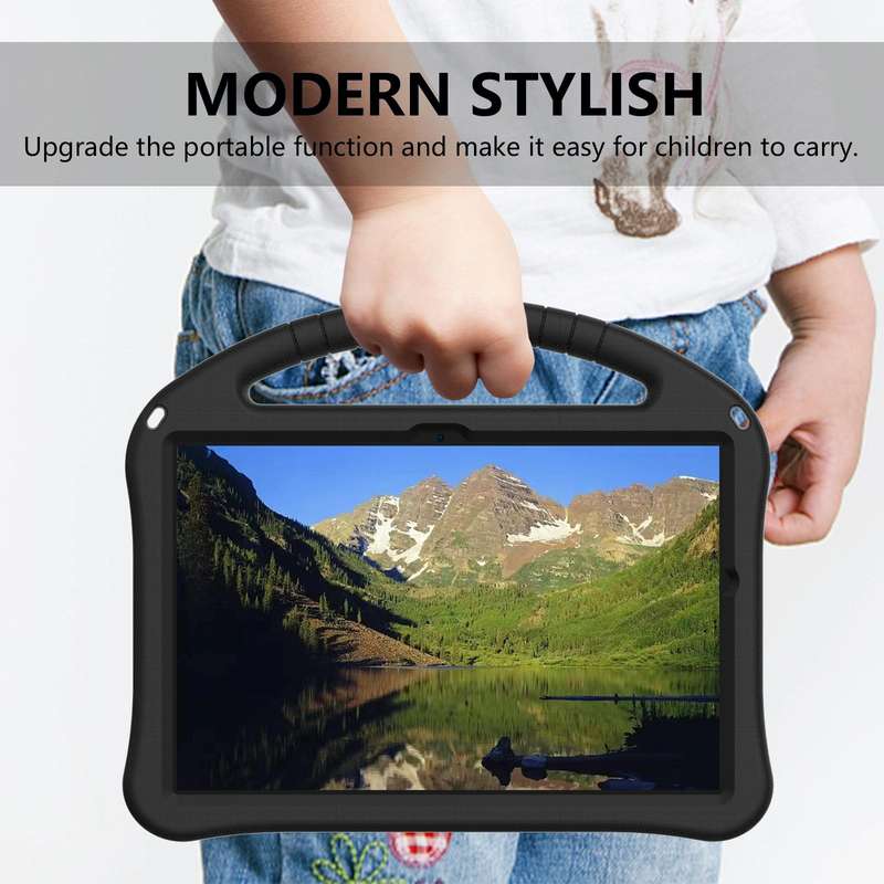 For Samsung Galaxy Tab A9+ EVA Shockproof Tablet Case with Holder(Black)