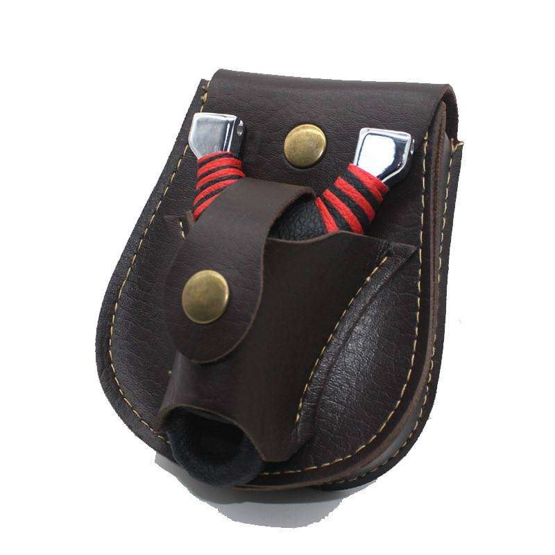 Steel Ball Package Leather Slingshot Bag Durable Without Deformation for Hunting, Color Random De...