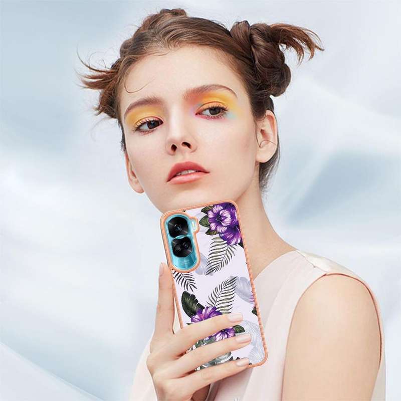 For Honor 90 Lite 5G Electroplating IMD TPU Phone Case(Blue Marble)
