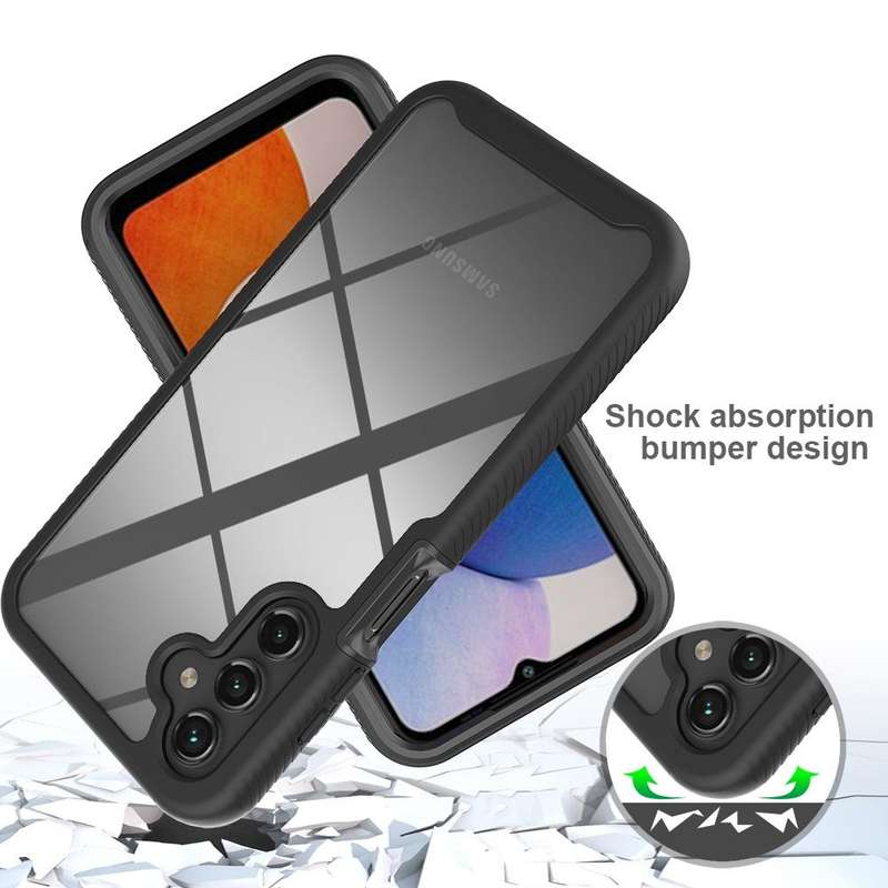 For Samsung Galaxy A15 5G Starry Sky Solid Color Shockproof TPU Clear PC Phone Case(Black)
