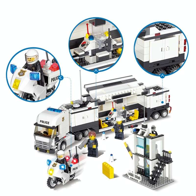 6727 511 PCS Brick Blocks City Police Station Command Vehicle Building Bricks Plastic Blocks Toys...
