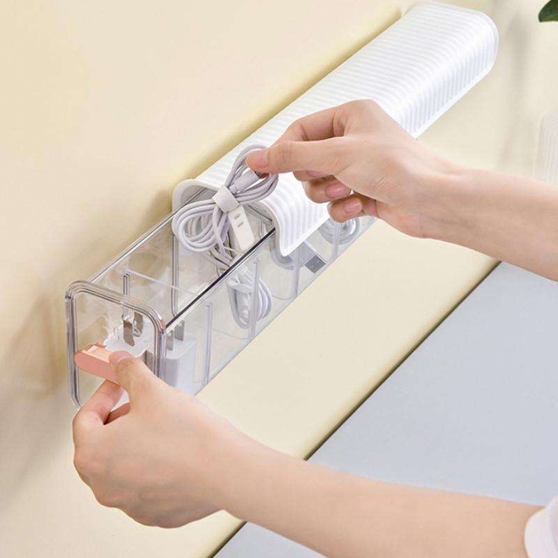 Pull-out Cable Organiser Bedroom Wardrobe Lingerie Shelf(Dark Blue)