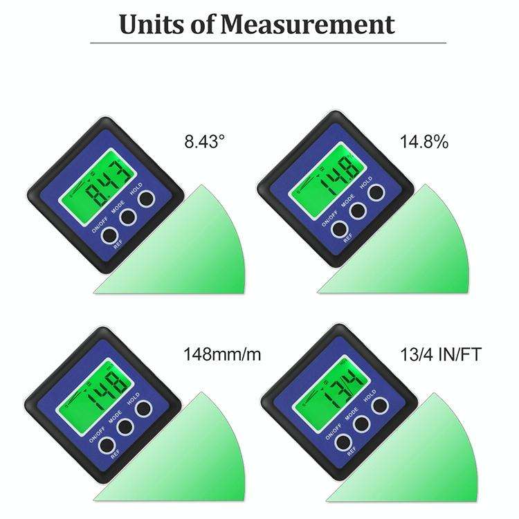 3 Button Mini Precision Magnetic Digital Tilt Box / Tilt Meter / Inclinometer(Blue)