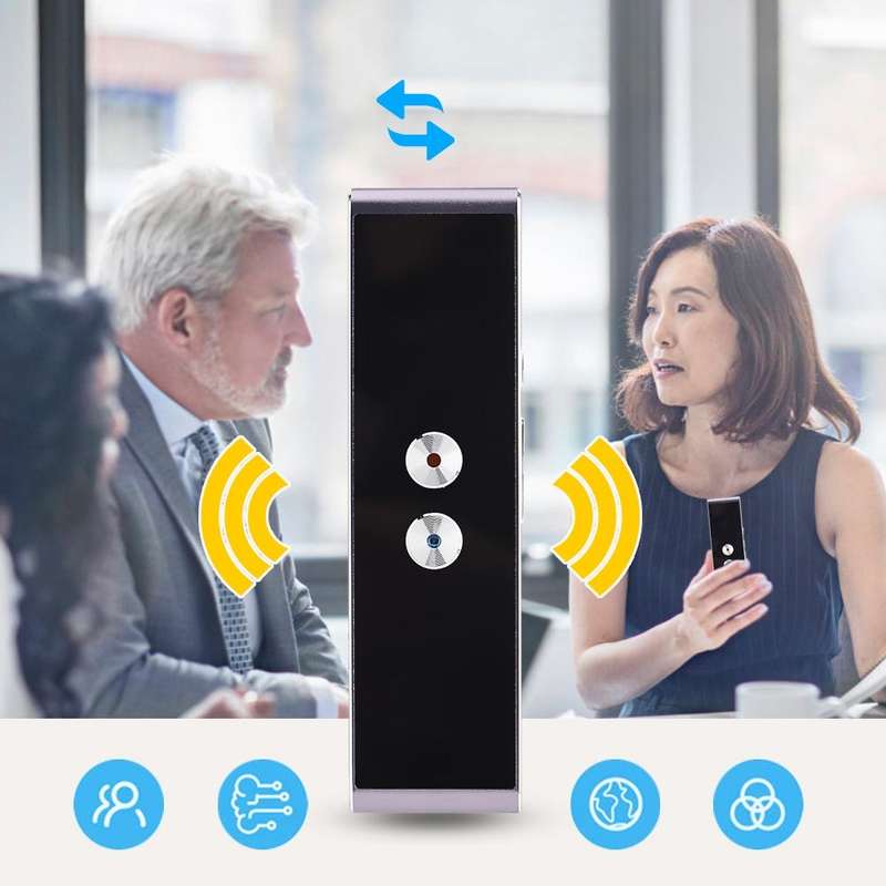 T8+ Portable Smart Voice Translator Smart Business Travel Real Time AI Translator Translation Mac...