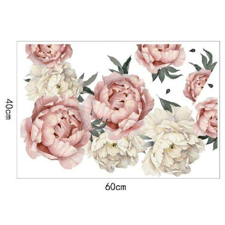 Peony Rose Flowers Wall Sticker Home Decor