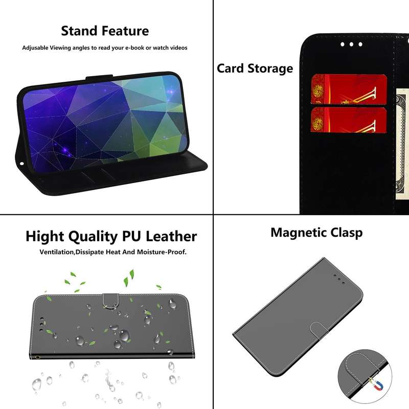 For ZTE Blade A72 / V40 Vita Imitated Mirror Surface Horizontal Flip Leather Phone Case(Black)