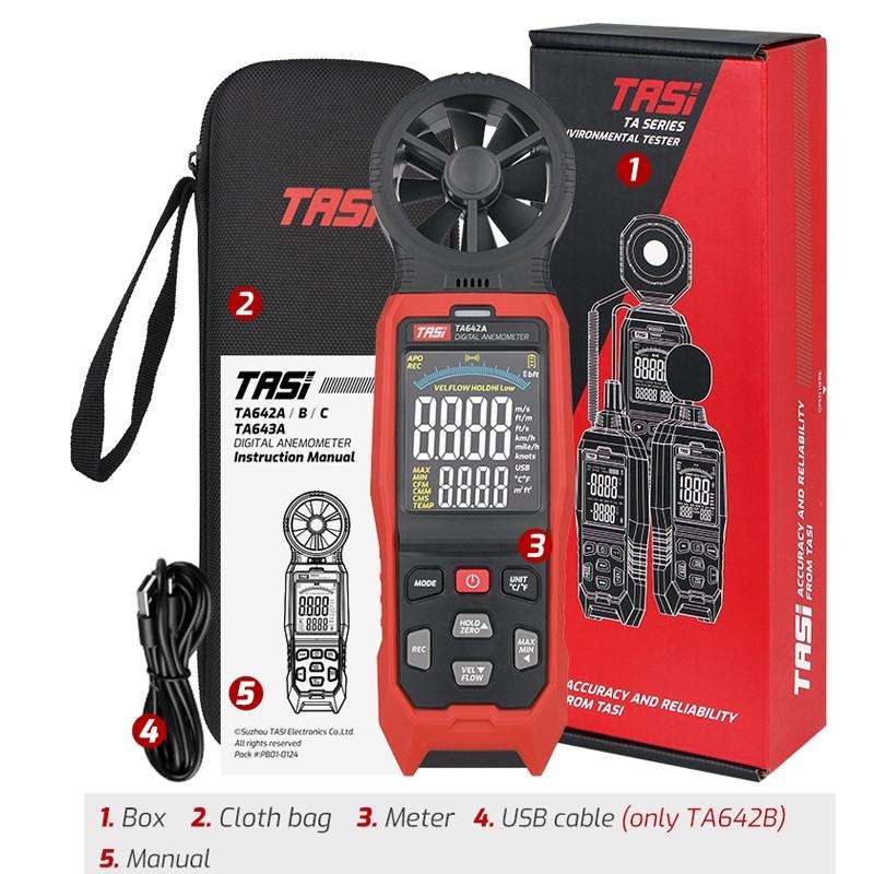 TASI TA642A Portable Digital Wind Speed Meter Air Volume Tester