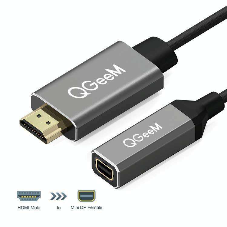 QGeeM QG-HD02 HDMI Single to Mini DP Converter(Silver Gray)